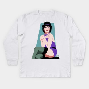 Liza Minnelli - An illustration by Paul Cemmick Kids Long Sleeve T-Shirt